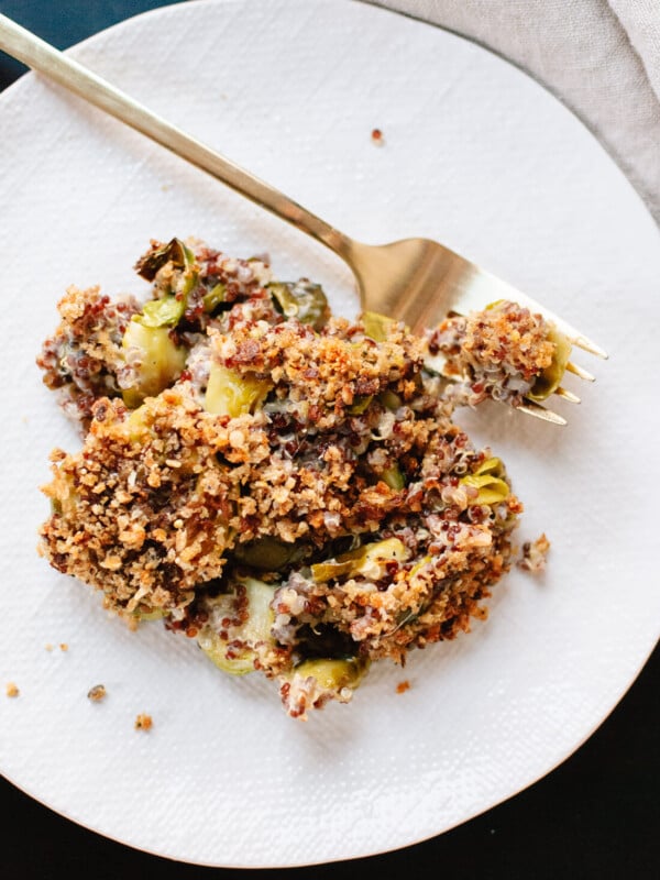 Brussels sprout quinoa gratin recipe