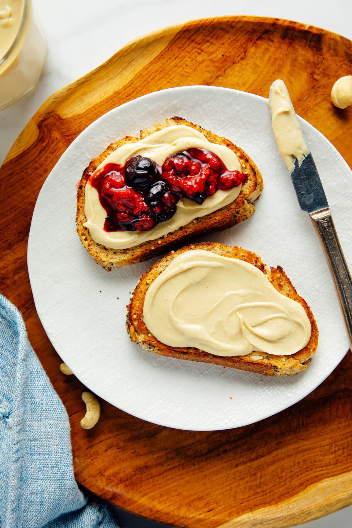 cashew butter on toast