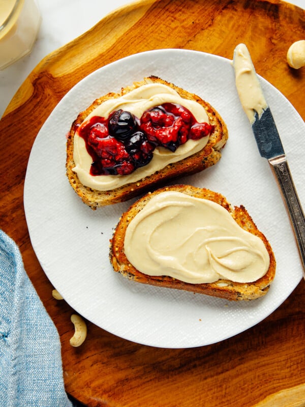 cashew butter on toast