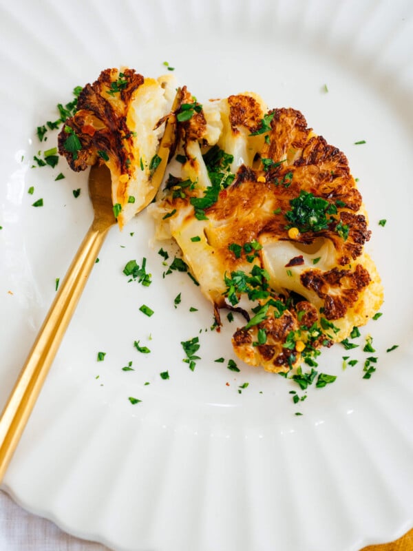 cauliflower steak with gremolata