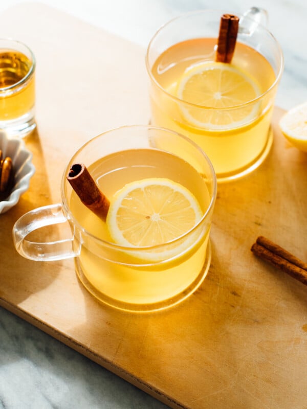 classic hot toddy with ingredients displayed