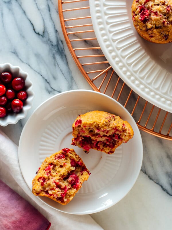 fluffy cranberry orange muffins