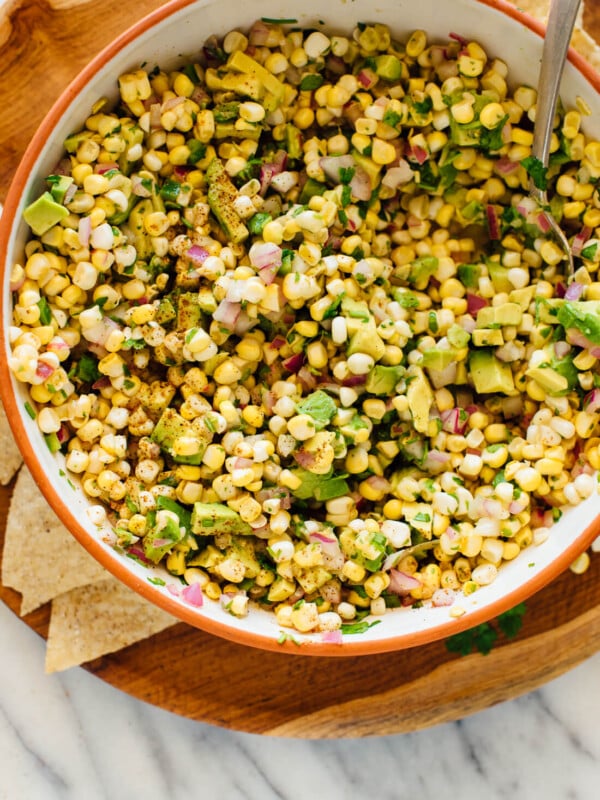 fresh corn salsa with optional avocado