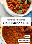 homemade vegetarian chili recipe pin