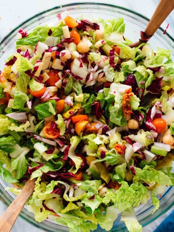 This is a healthy vegetarian salad that is delicious on its own but also goes great with any Italian entrée!