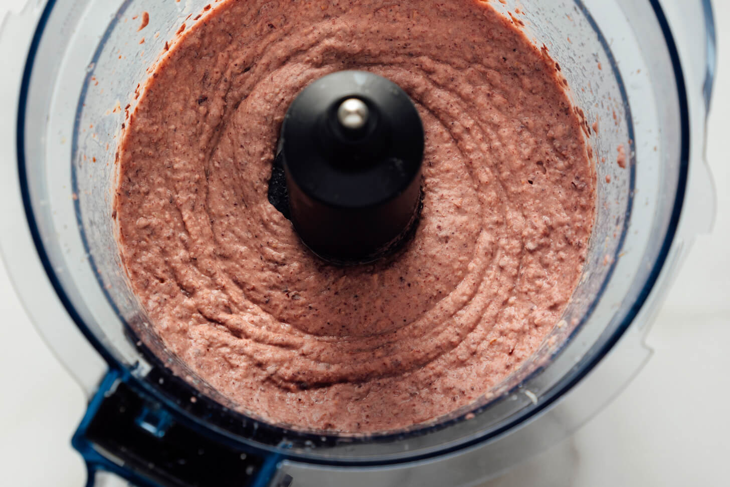 Kalamata white bean dip in food processor