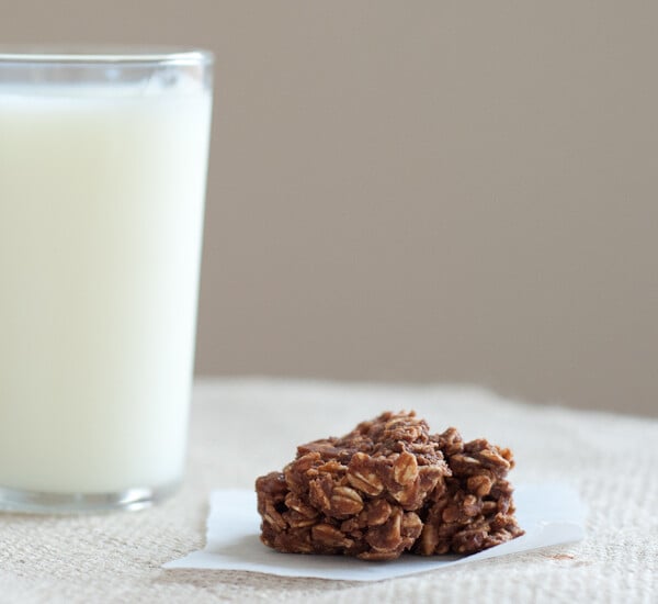 healthy no bake cookie with milk