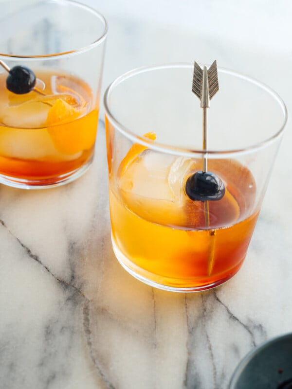 old fashioned cocktail with maple syrup