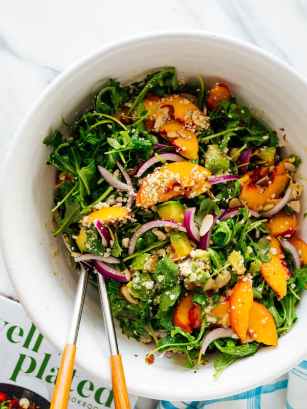 peach avocado green salad