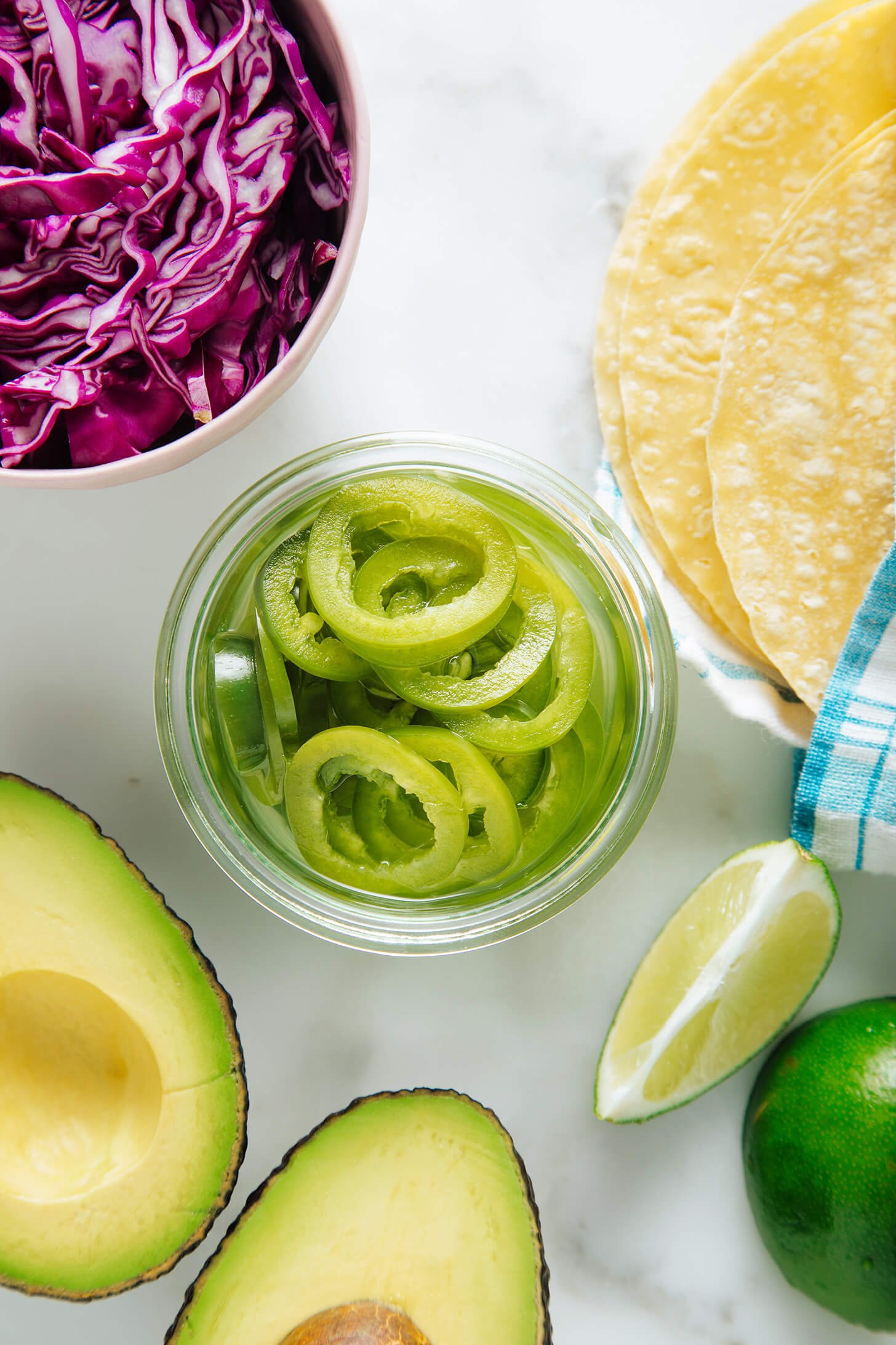 pickled jalapenos with taco ingredients