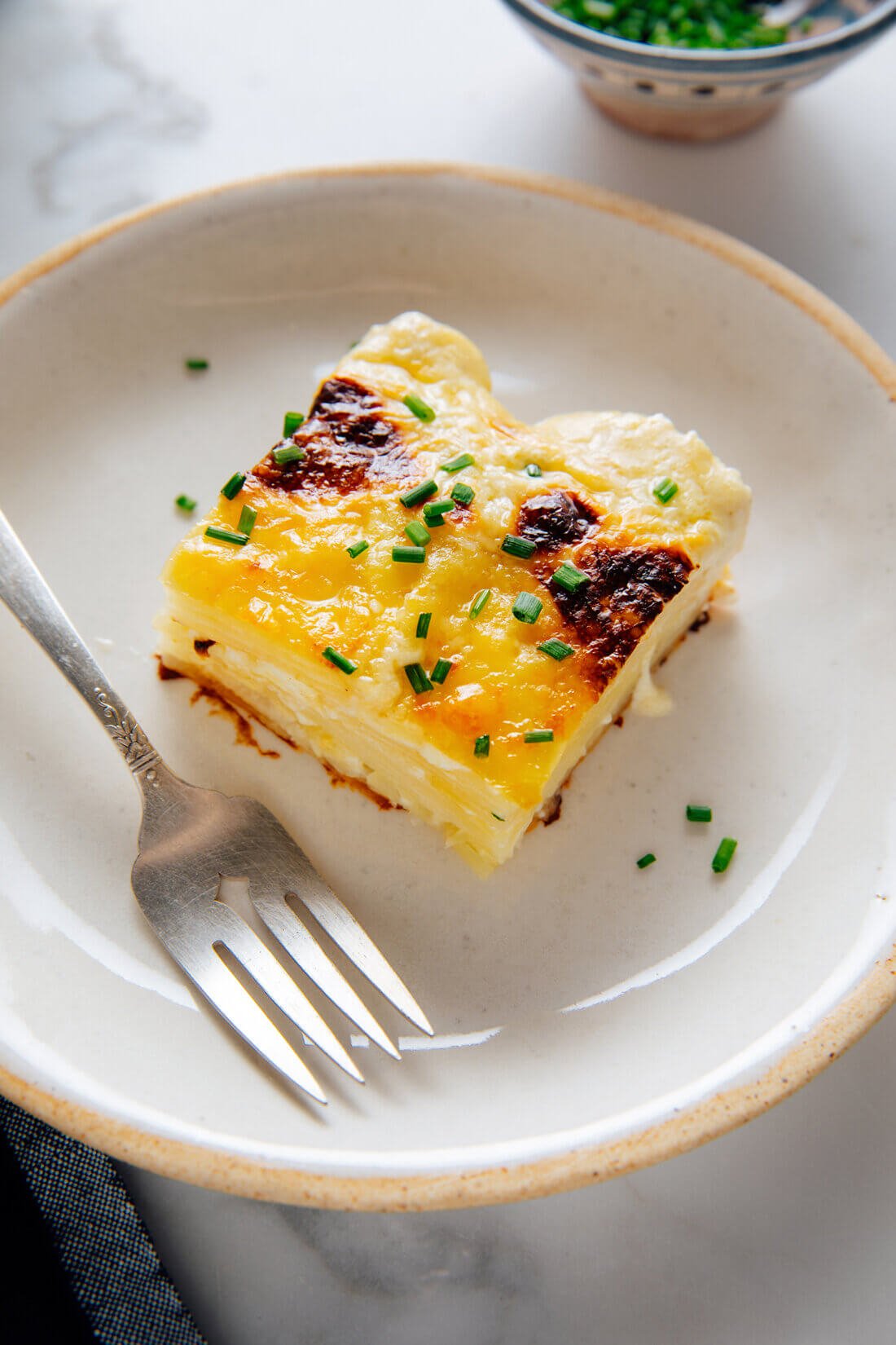 potatoes au gratin on plate