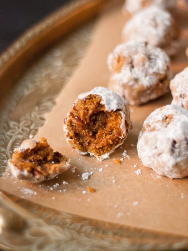 Pumpkin Pecan Polvorones (Mexican wedding cookies)