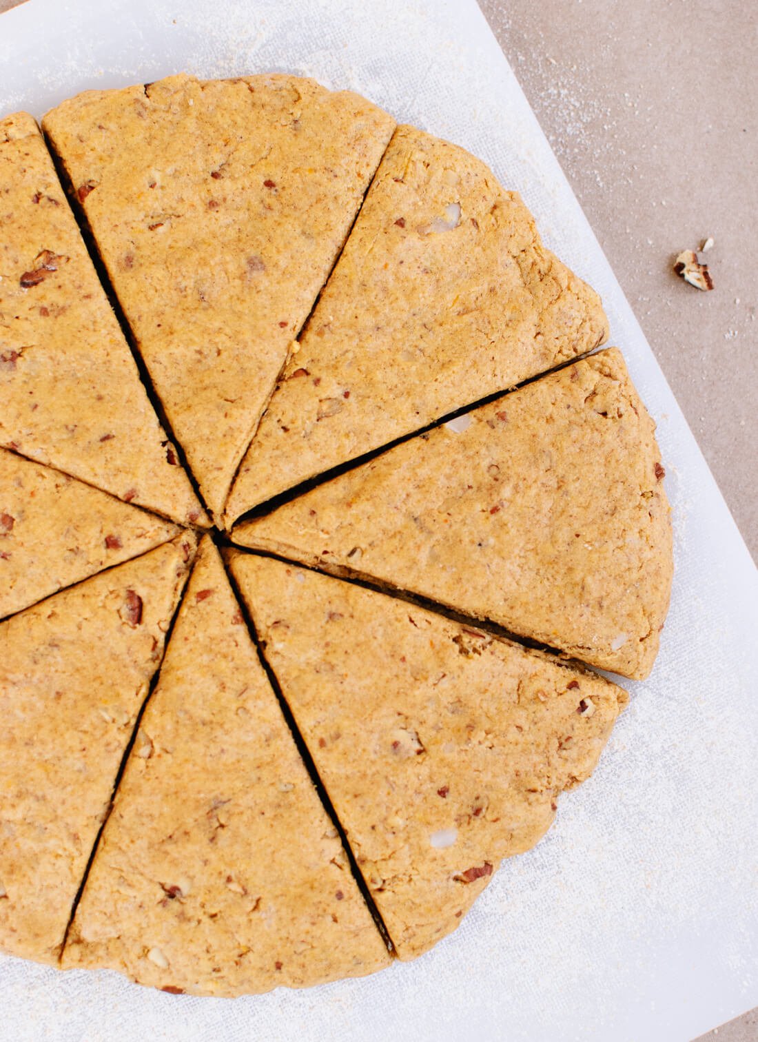 pumpkin pecan scones once sliced