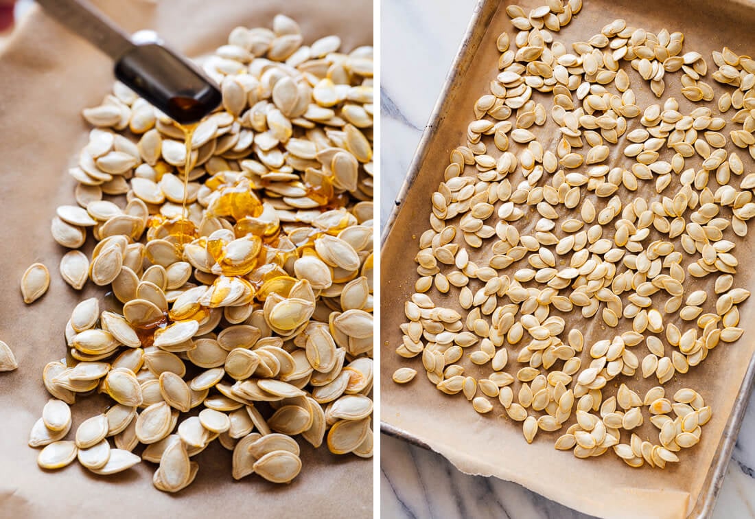 pumpkin seeds ready to roast