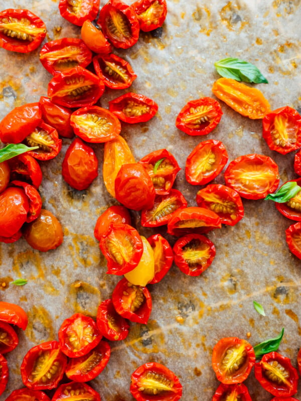 roasted cherry tomatoes close-up