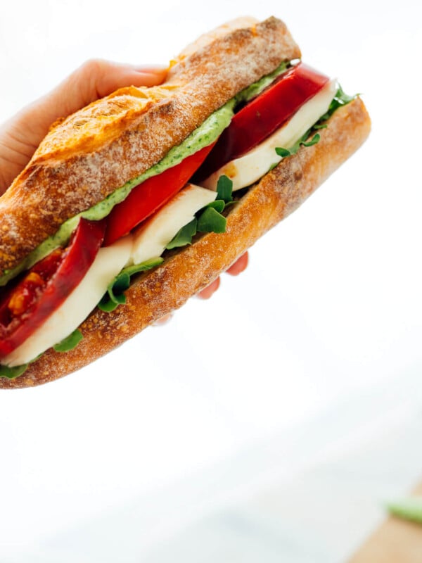 sandwich with tomatoes and mozzarella