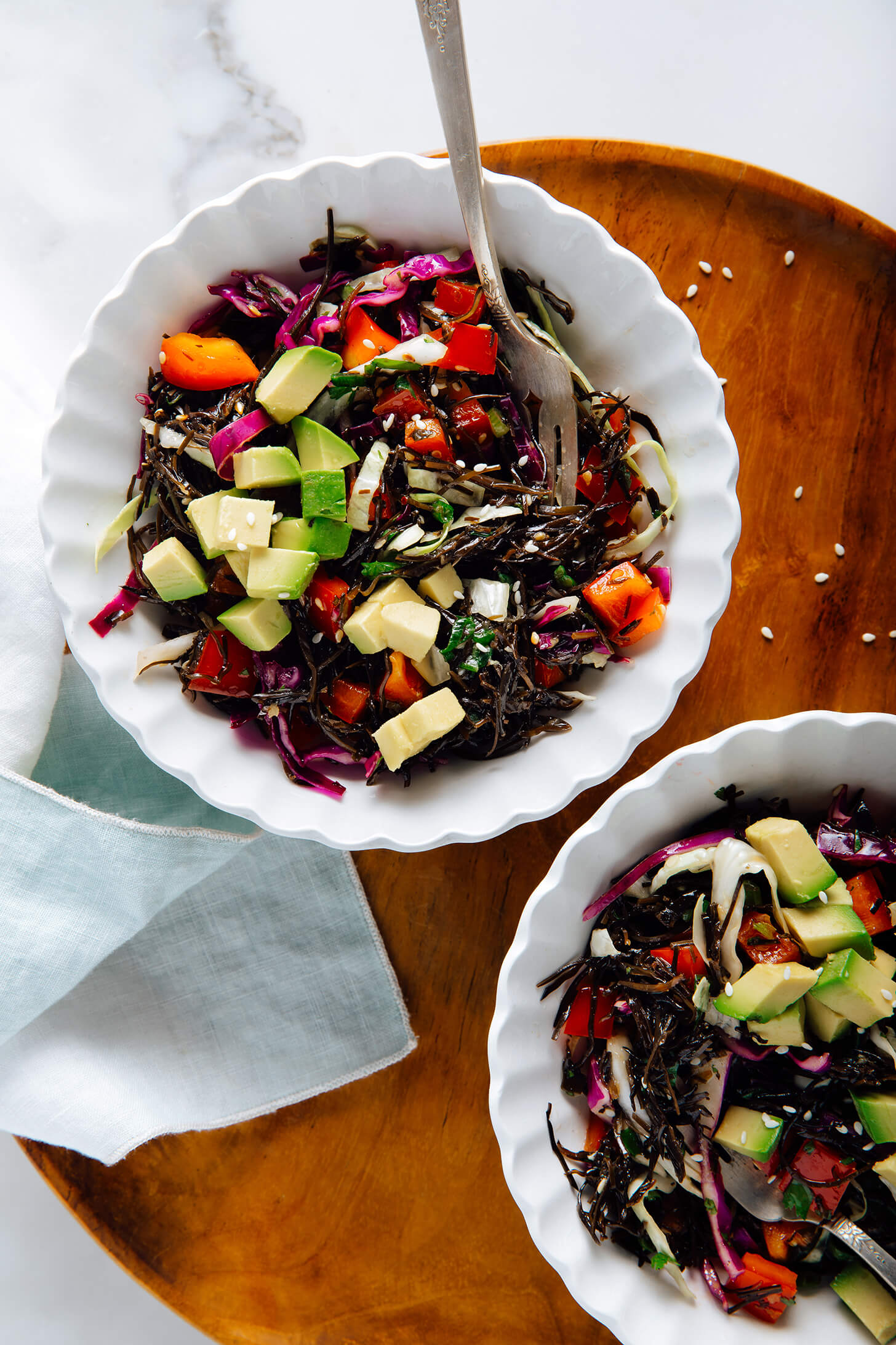 seaweed salad in bowls