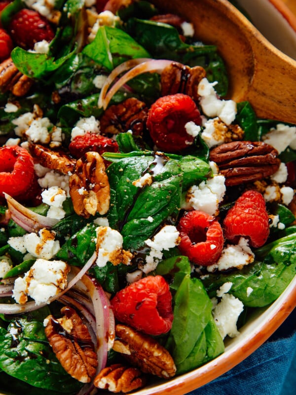 spinach salad close-up