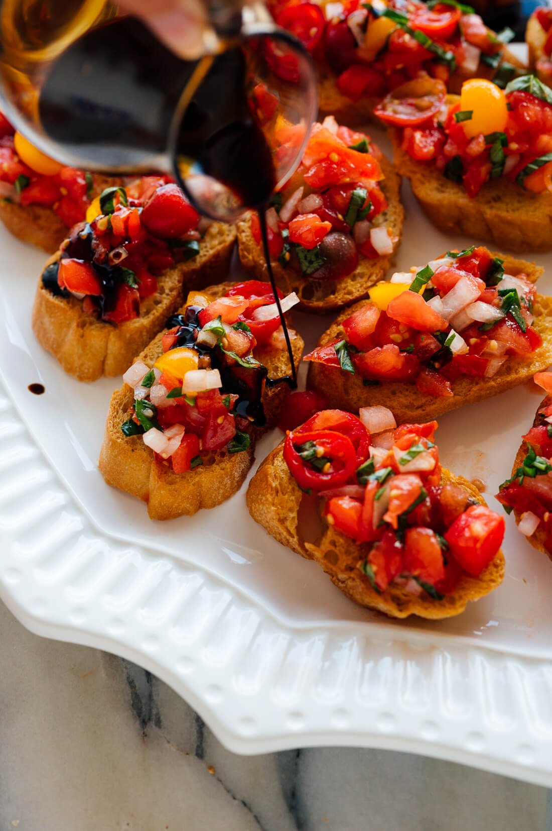 tomato bruschetta with balsamic drizzle